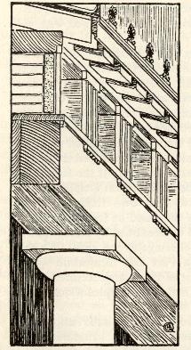 column, capitol and architrave. B/W drawing